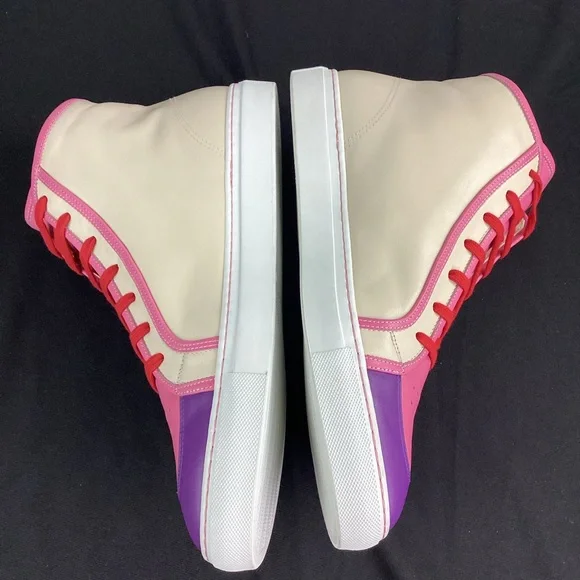 French Kiss by Donald Brooks Pink and Purple Sporty High-Top Sneakers, Men's 11 - Picture 4 of 10